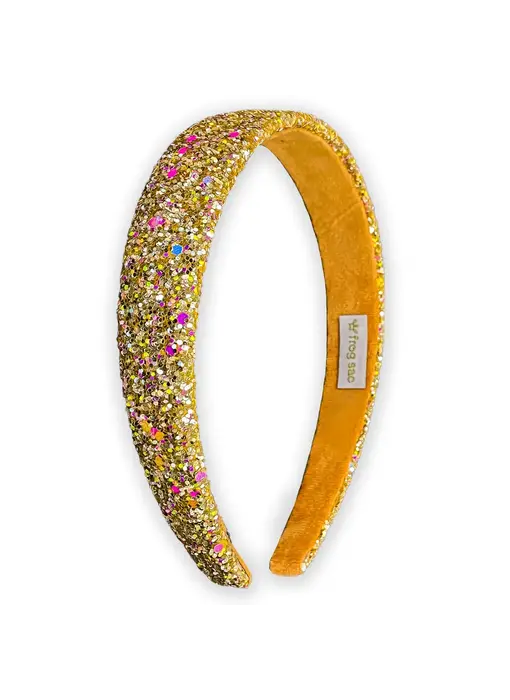 Tapered Chunky Glitter Headband - Gold