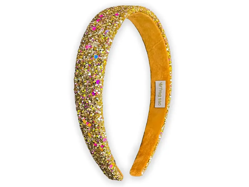 Frog Sac Tapered Chunky Glitter Headband - Gold