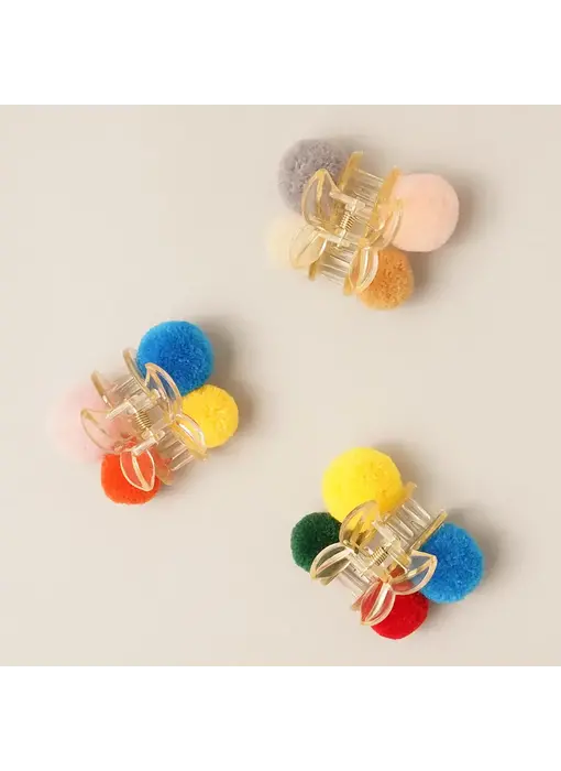 Small Pom Pom Decor Hair Claw Clips