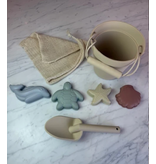 Pepelinoos Inc. Silicone Sand Bucket with Molds (non-toxic) - Coconut