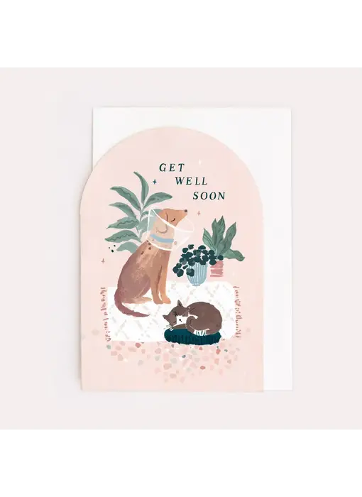 Cat and Dog Get Well Soon Card