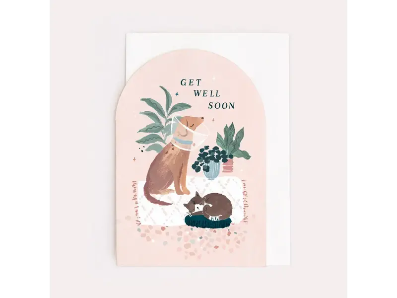Sister Paper Co. Cat and Dog Get Well Soon Card