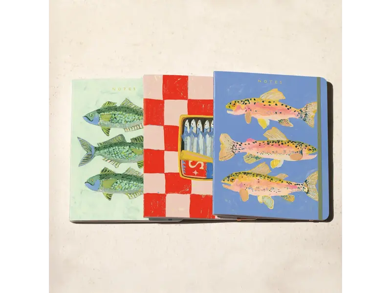 Seedlings Three Fish Sewn Trio Notebook Set