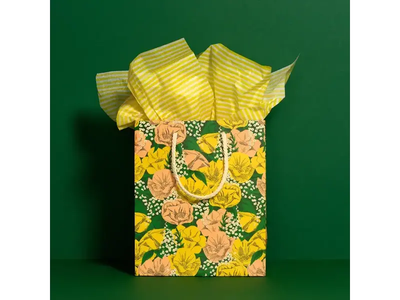 Red Cap Cards Yellow Stripe Tissue Paper