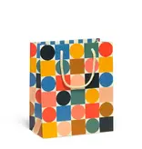 Red Cap Cards Circles and Squares Gift Bag Mediuim