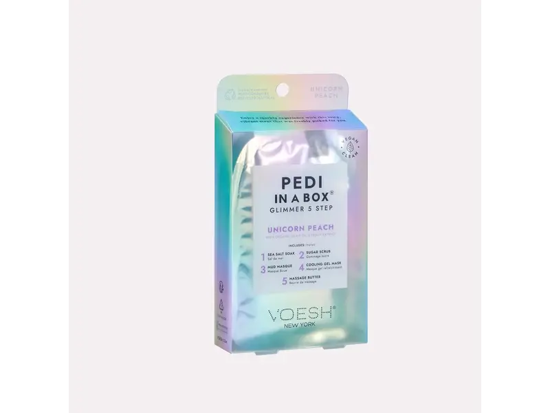 VOESH New York Pedi in A Box Glimmer 5 Step Unicorn Peach