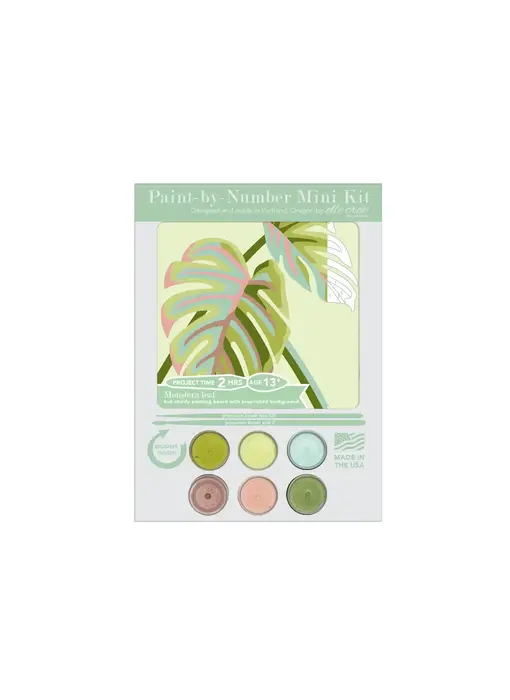 Monstera Leaves Mini Paint-By-Number Kit