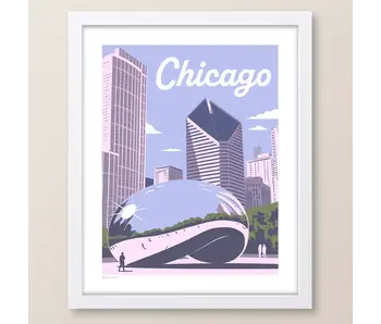Chicago Cloud Gate Skyline Illinois Print