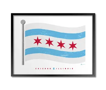 Chicago Flag Print