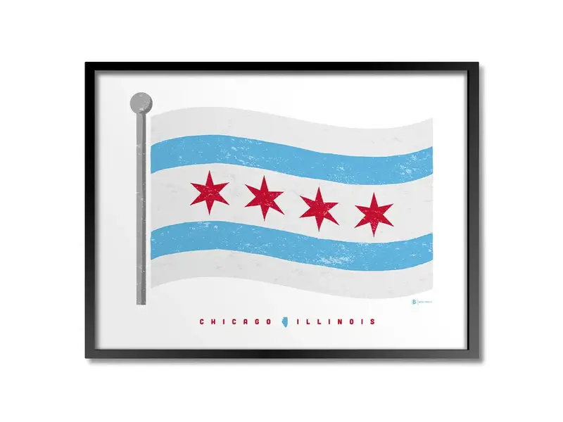 Bozz Prints Chicago Flag Print
