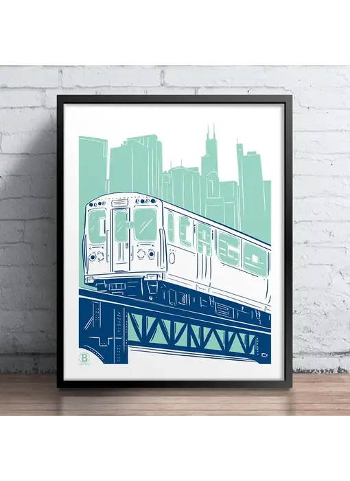 Chicago L Train Print  8 x 10 inches