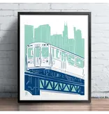 Bozz Prints Chicago L Train Print  8 x 10 inches Bozz Prints Chicago L Train Print  8 x 10 inches