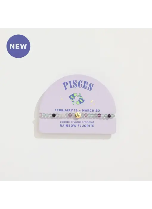 Pisces Mini Zodiac Bracelet – 4mm Crystal Beads