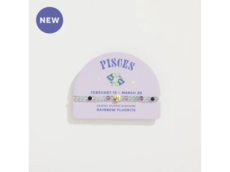 Geo Central Pisces Mini Zodiac Bracelet – 4mm Crystal Beads