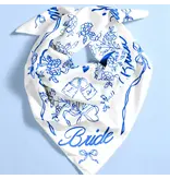 xo, Fetti Bride Head Scarf - White Silk Bride Head Scarf, Bride Gift, Bachelorette Accessory
