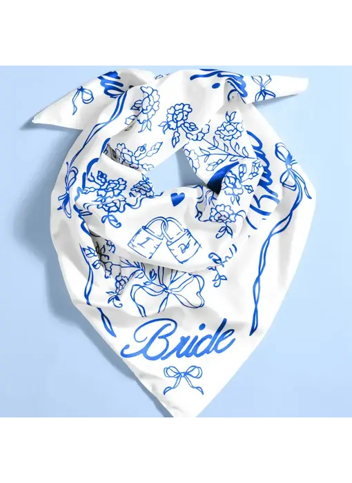 Bride Head Scarf - White Silk Bride Head Scarf, Bride Gift, Bachelorette Accessory