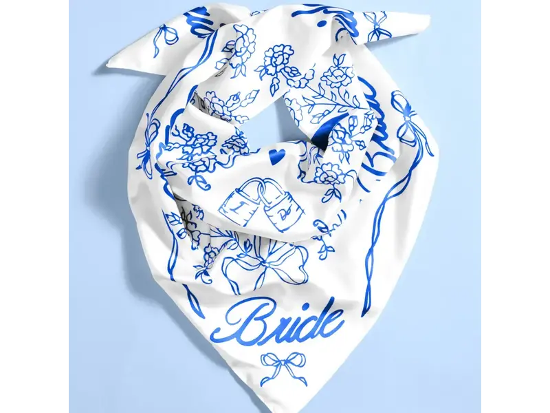 xo, Fetti Bride Head Scarf - White Silk Bride Head Scarf, Bride Gift, Bachelorette Accessory