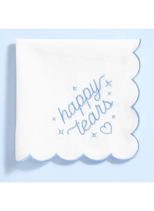 Happy Tears Handkerchief - Embroidered Handkerchief