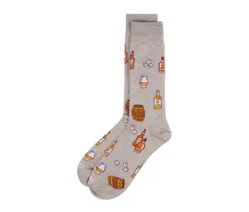 Whiskey, Why Not? Bamboo Crew Sock; Oatmeal Heather  10-13