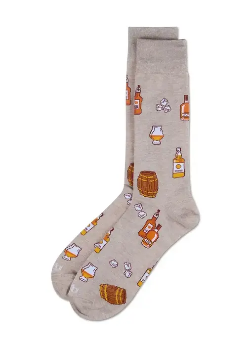 Whiskey, Why Not? Bamboo Crew Sock; Oatmeal Heather  10-13