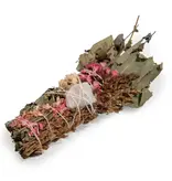 Andaluca 6" Pink Flower Floral Smudge Wand with Quartz Crystal