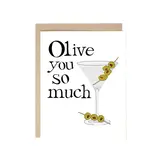 Drawn Goods Olive (I Love) You So Much Pun Love Card
