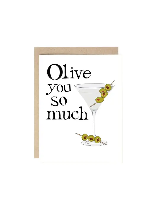 Olive (I Love) You So Much Pun Love Card