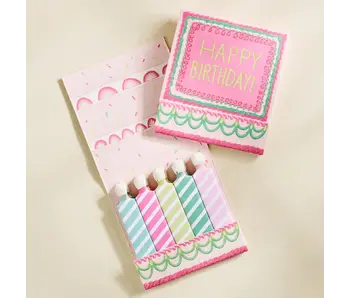 Happy Birthday Vintage Cake Printed 10 Stem Matchbooks