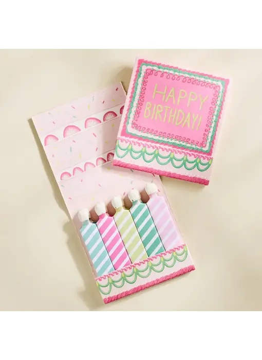Happy Birthday Vintage Cake Printed 10 Stem Matchbooks