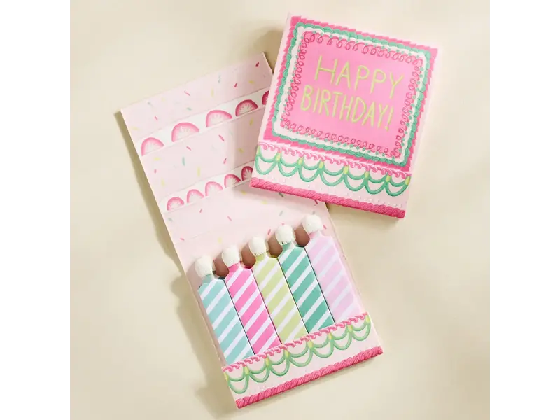 One & Only Paper Happy Birthday Vintage Cake Printed 10 Stem Matchbooks