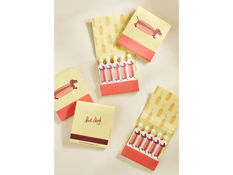 One & Only Paper Hot Dog Printed 10 Stem Matchbook