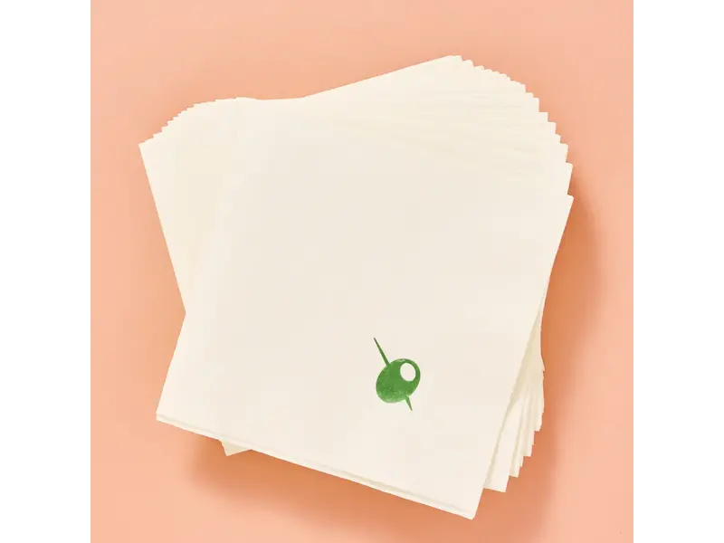 One & Only Paper Olive Cocktail Napkins - Set of 20