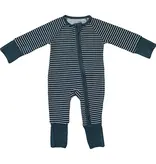 Mebie Baby Navy Stripes Ribbed Bamboo Zipper
