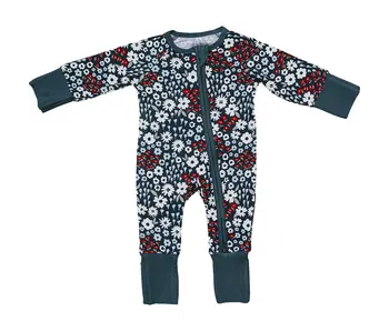 Americana Floral Ribbed Bamboo Zipper