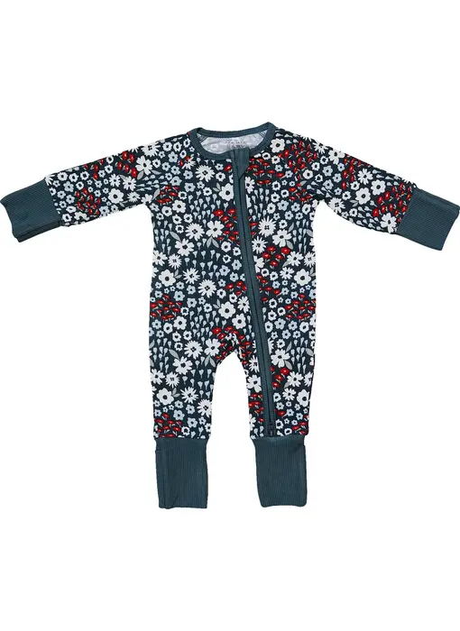 Americana Floral Ribbed Bamboo Zipper