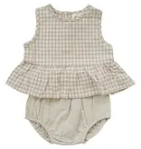 Mebie Baby Oatmeal Gingham Peplum Set