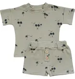 Mebie Baby Palm Tree Button Short Set