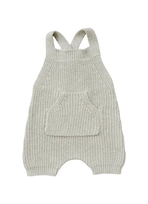 Heather Grey Pocket Knit Overalls