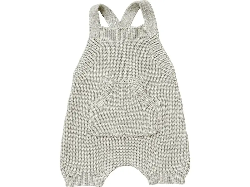 Mebie Baby Heather Grey Pocket Knit Overalls