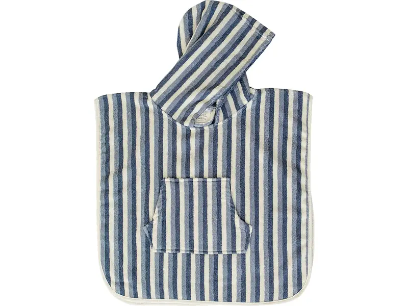 Mebie Baby Blue Stripe Organic Cotton Beach Poncho (3-6 Y)
