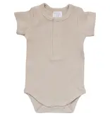 Mebie Baby Oatmeal Organic Cotton Ribbed Snap Bodysuit