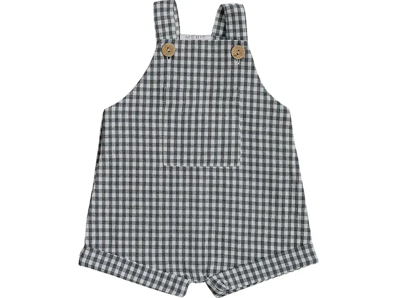 Mebie Baby Gingham Short Linen Overalls