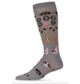 Infinity Classics International Dog Dad Bamboo Men's Crew Socks Gray 10-13
