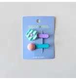 ACCITY Children's Flower Round Bead hair clip - bluegreen