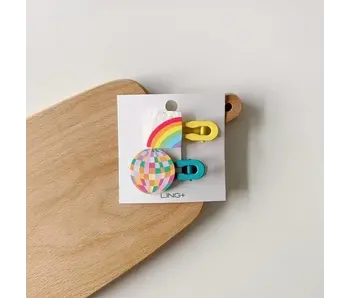 Children's Geometric Color Matching hairclip- disco