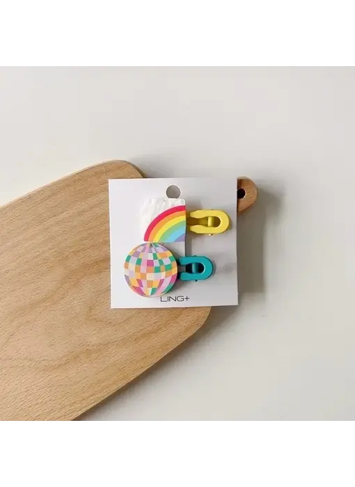 Children's Geometric Color Matching hairclip- disco