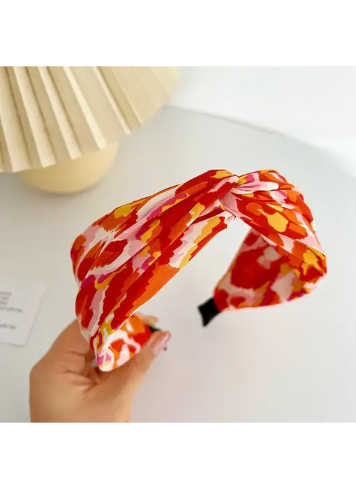 Geometric Printed Headband- orange