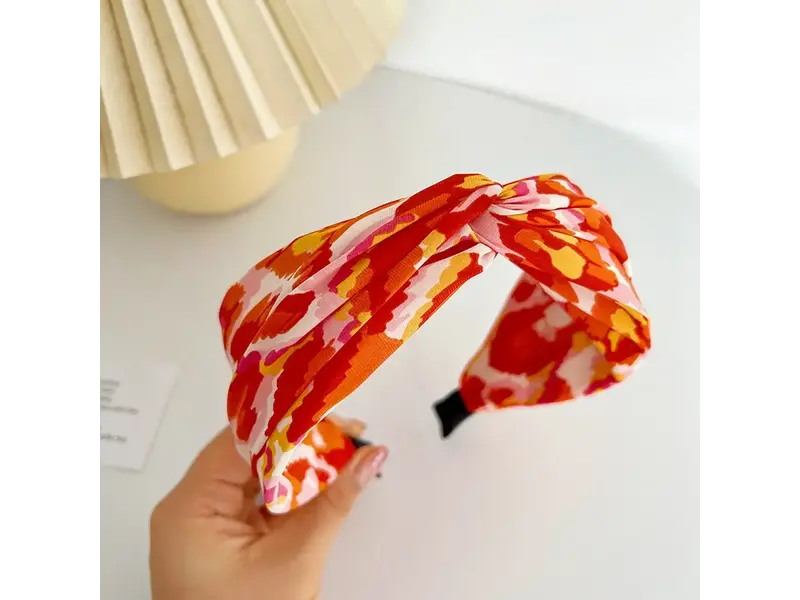ACCITY Geometric Printed Headband- orange