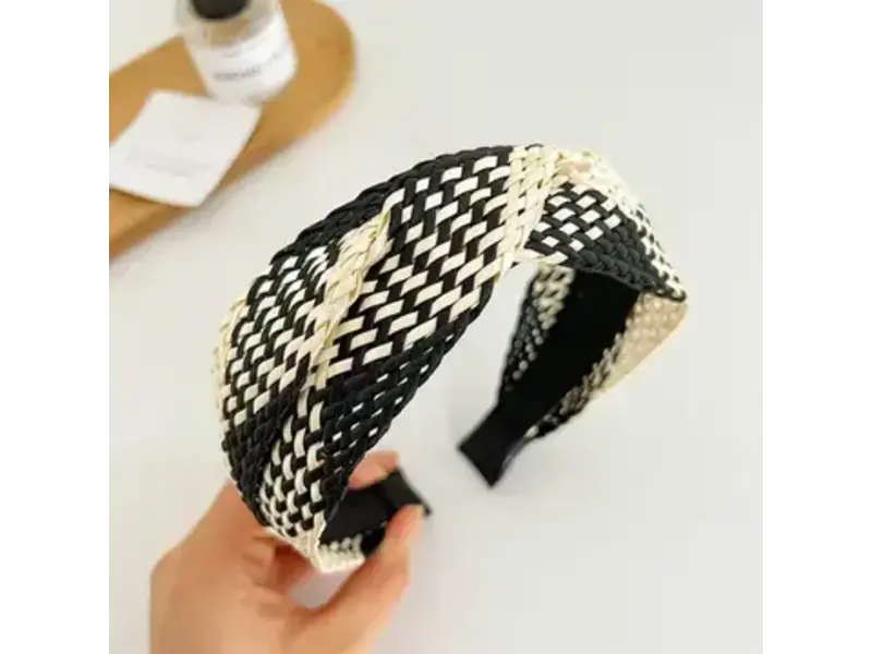 ACCITY Knit headband- black/beige