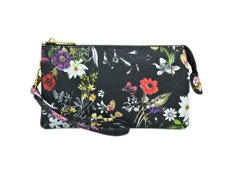 pretty persuasions Wristlet/Crossbody Bag - butterfly flower